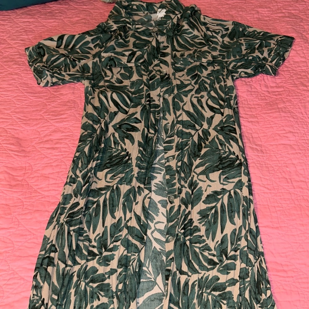 Love and Harmony floor length leaf dress